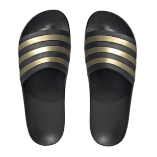 Adilette Aqua Slides Preto Dourado