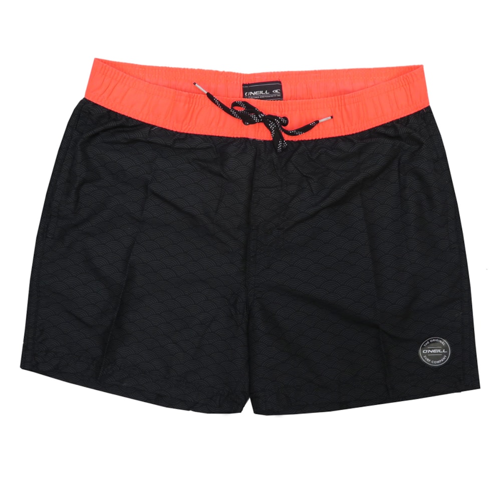 Bermuda Água Oneill Shorts Volley Preto e Laranja os melhores preços