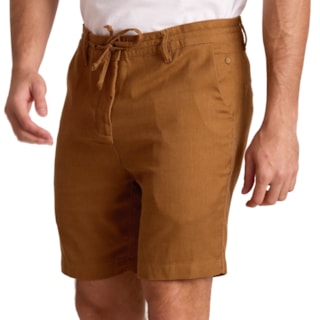 Bermuda Passeio Saka Viscose Linho Marrom