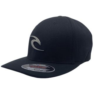 Boné Aba Curva Rip Curl Wave Icon Metal Logo Preto