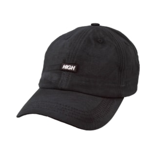 Boné High 6 Panel Logo Line Washed Black Boné High 6 Panel Logo Line Washed Black