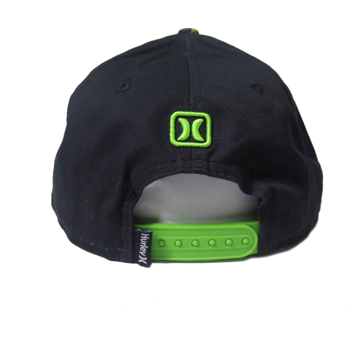 Boné Hurley New Era 9 Fifty Preto e Verde - Back Wash