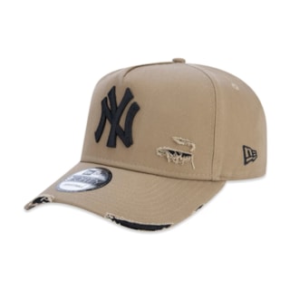 Boné New Era 9FORTY A-Frame MLB New York Yankees Destroyed Khaki