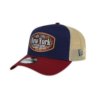 Boné New Era 9FORTY A-Frame Trucker Branded Motorsport Marinho Bege