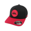 Boné Quiksilver Flexfit Hybrid Logo Preto/Vermelho