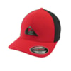 Boné Quiksilver Flexfit Solid Preto e Vermelho