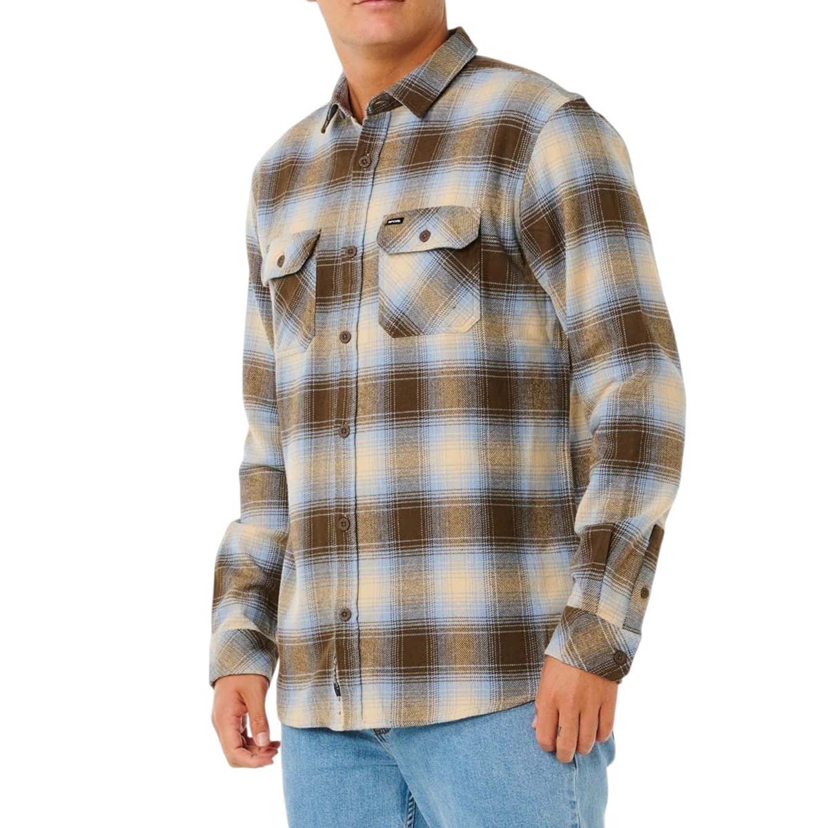 Camisa Flanela Rip Curl Count Brown Blue os melhores preços