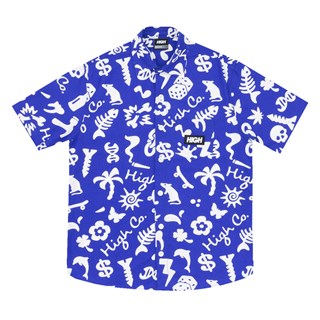 Camisa High Button Shirt Overall Blue