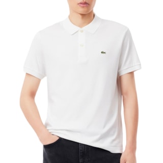 Camisa Polo Lacoste Regular Fit em Algodão Pima Blanc