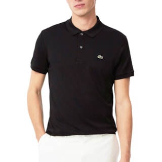 Camisa Polo Lacoste Regular Fit em Algodão Pima Noir