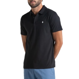 Camisa Polo Volcom Classic Stone Preta