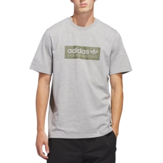 Camiseta Adidas Skateboarding Logo Medium Grey Heather