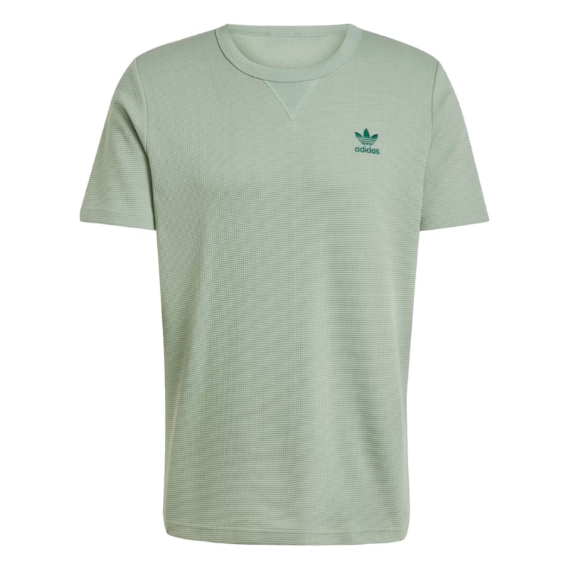 Camiseta Adidas Waffle Trefoil Essentials Silver Green os melhores