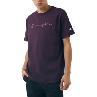 Camiseta Chammpion Bordado Script Rock On Purple