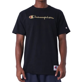 Camiseta Champion Heritage Scrip Black Gold