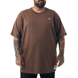 Camiseta Champion Logo C Bordado Mousse Chocolate