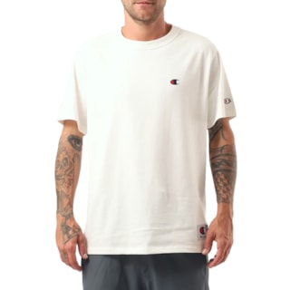 Camiseta Champion Logo C Bordado Off White