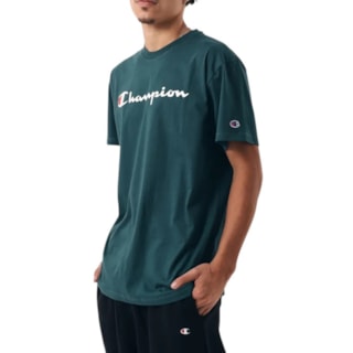 Camiseta Champion Logo Script Ink Night Garden