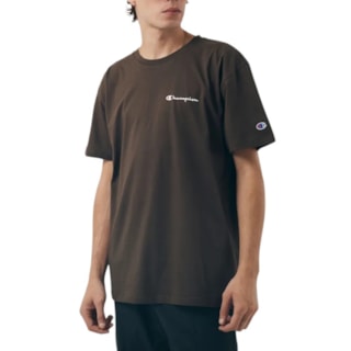 Camiseta Champion Mini Script Logo Ink Chocolate Mousse