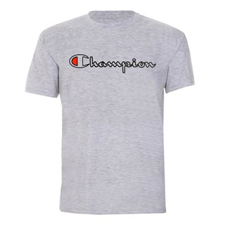Camiseta Champion Script Logo Contour Cinza