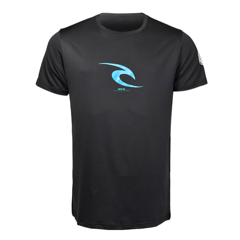 Camiseta de Lycra Rip Curl Preta e Azul