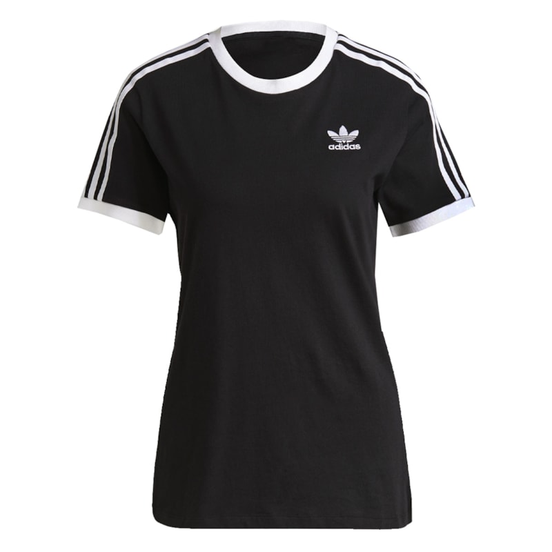 Camiseta Feminina Adidas Adicolor Classics Stripes Preta e