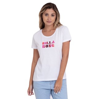 Camiseta Feminina Billabong Sol Stripes Branca