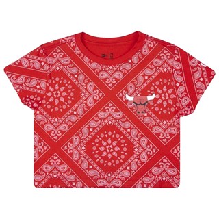 Camiseta Feminina Cropped NBA Chicago Bulls Street Vermelha