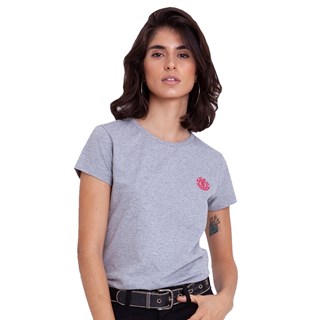 Camiseta Feminina Element Minimal Logo Cinza