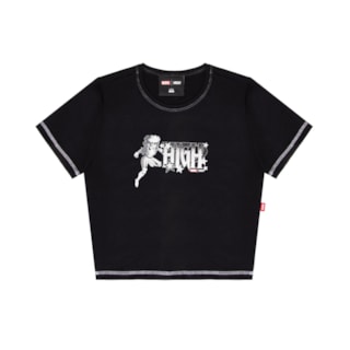 Camiseta Feminina High Baby Tee Rogue Black