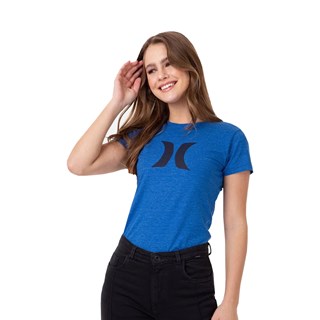 Camiseta Feminina Hurley Icon Mescla Azul
