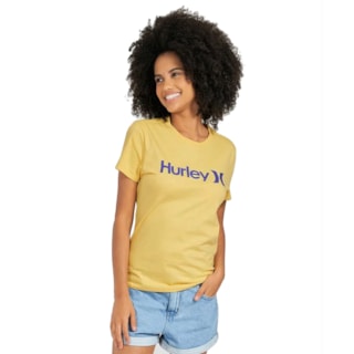 Camiseta Feminina Hurley One e Only Amarelo