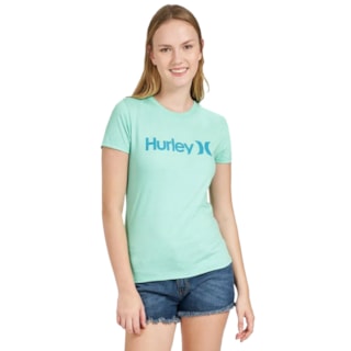Camiseta Feminina Hurley One e Only Mescla Menta