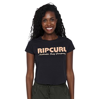 Camiseta Feminina Rip Curl Authentic Surf Crooped Preta