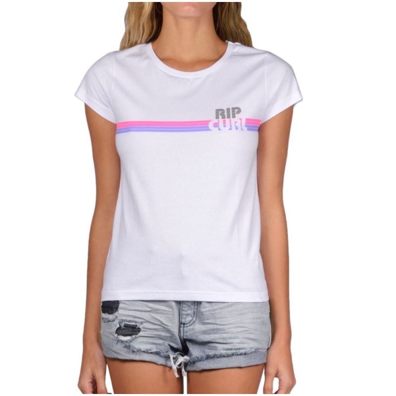 Camiseta Feminina Rip Curl Glory Stripe Branca