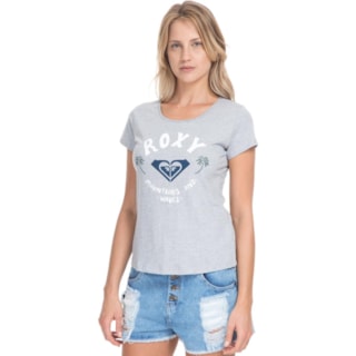 Camiseta Feminina Roxy New Palms Cinza Camiseta Feminina Roxy New Palms Cinza