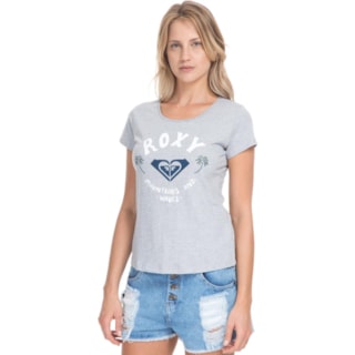 Camiseta Feminina Roxy New Palms Cinza