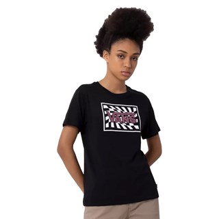 Camiseta Feminina Vans Checker Box Preta