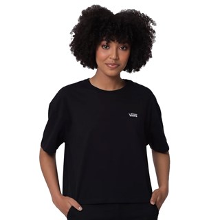 Camiseta Feminina Vans Left Chest Logo Black