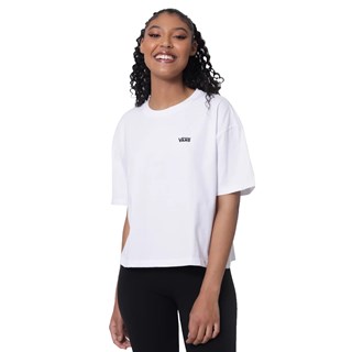 Camiseta Feminina Vans Left Chest logo Branca