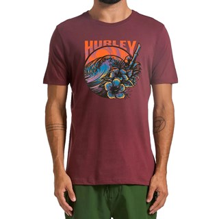 Camiseta Hurley Flower Vinho