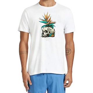 Camiseta Hurley Skull Flower Branca