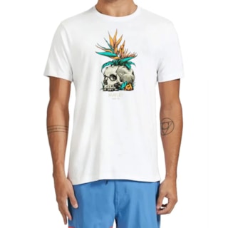 Camiseta Hurley Skull Flower Branca