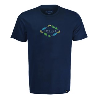 Camiseta Hurley Tamanho Especial Botanic Azul Marinho