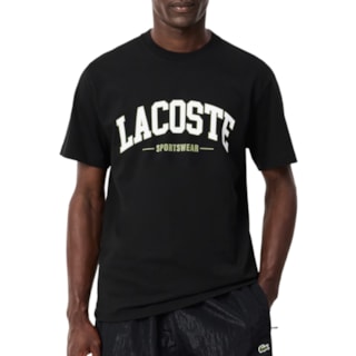 Camiseta Lacoste de Algodão TH6565 Noir