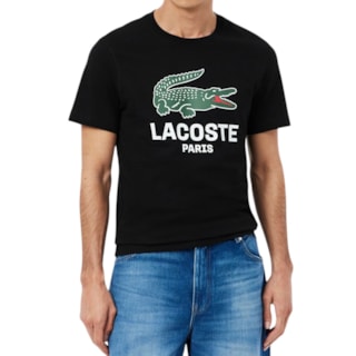 Camiseta Lacoste Estampada TH5634 Noir