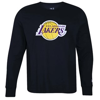 Camiseta Manga Longa New Era NBA Los Angeles Lakers Core Preta