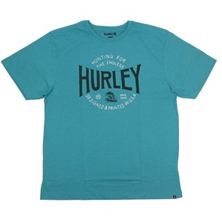 Camiseta Masculina Hurley Plus Size Azul Mescla