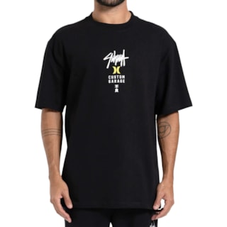 Camiseta Max Fit Hurley x Shibuya Signature Block Party Preta