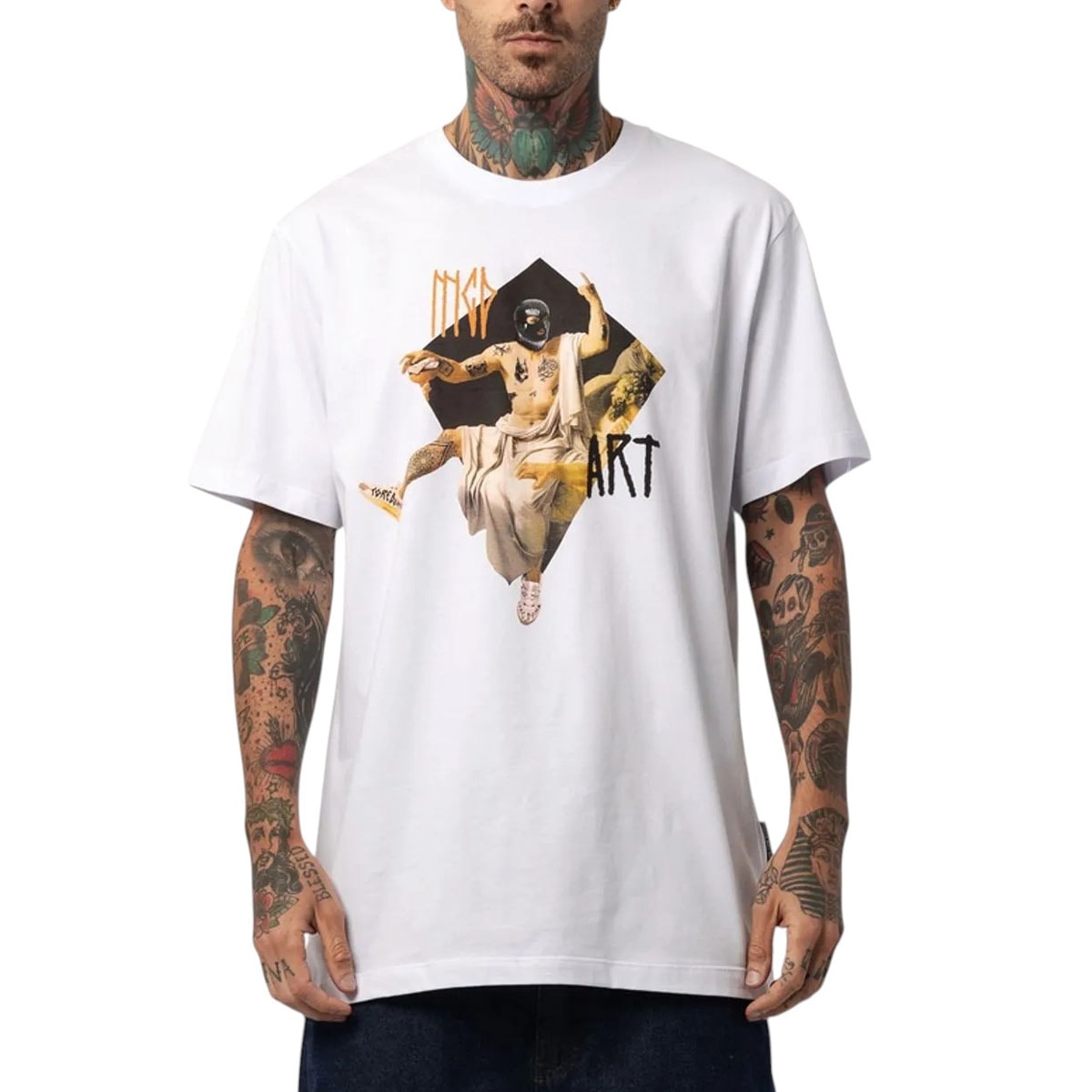Camiseta MCD Travis Bomb Fuck You Branco os melhores preços